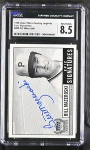 1999 Upper Deck Century Legends #BM Bill Mazeroski – CGC 8.5 NM/Mint+ - Auto 10 - Picture 1 of 2