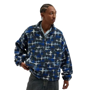 Chaqueta Pullover BDG Urban Outfitters Scotty Estampada Polar Cuarto Cremallera Talla M - Imagen 1 de 4