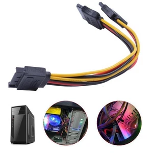 SATA Power 15-pin Y-Splitter Cable Adapter Male to Hard For HDD Female I6B0 - Picture 1 of 8