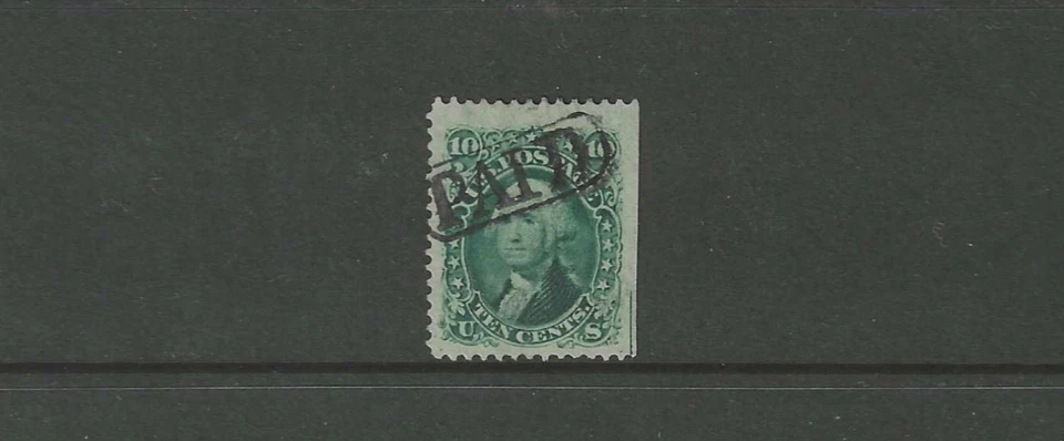US 1861 Washington Scott # 68 10c with "Paid" cancel. - Image 1 of 2