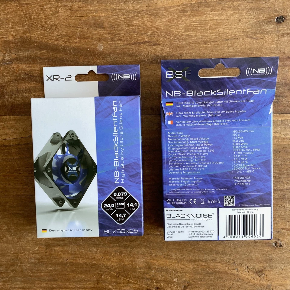 Apple Mac Pro 5.1 A1289 Dual CPU Fans Upgrade XR-2 NoiseBlocker BlackSilentFan - Image 1 of 4