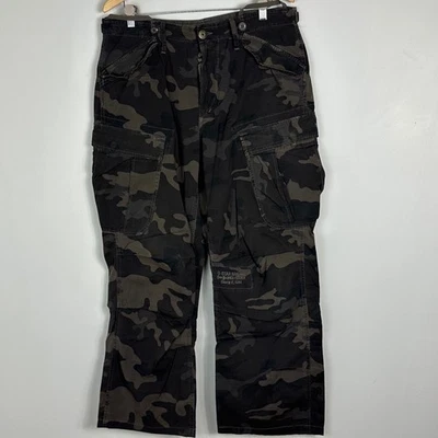 G-Star Mens Camouflage Cargo Pants Mens Size 36 Straight Leg Brown Grunge Y2K Foto 1 de 4