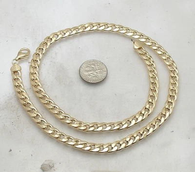 18英寸Technibond迈阿密古巴链项链14K镀金纯银 — 第 1/4 张图片