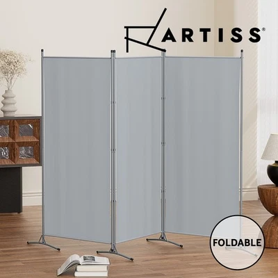 Artiss 3 Panel Room Divider Screen 260x180cm Fabric Grey - image 1 of 4