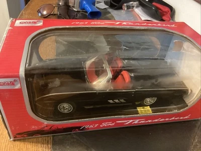 Anson Classic 1963 Ford Thunderbird Convertible 1:18 Scale Black/Red - Image 1 of 4