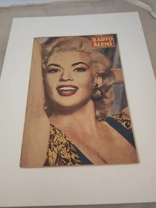 RADYO ALEMI MAGAZINE 1958 February Jayne Mansfield Cover VF Turkish Rare! - Picture 1 of 3