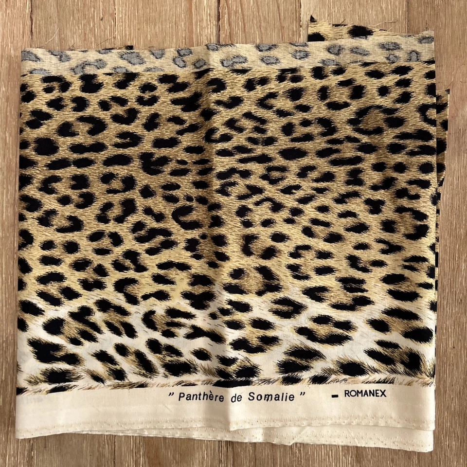 Tela de algodón Romanex Boussac Panthere de Somalie animal estampado restos chatarra Foto 1 de 4
