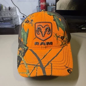 Dodge Ram Orange Camo Snapback One Size Hunting Truck Cap - Picture 1 of 9