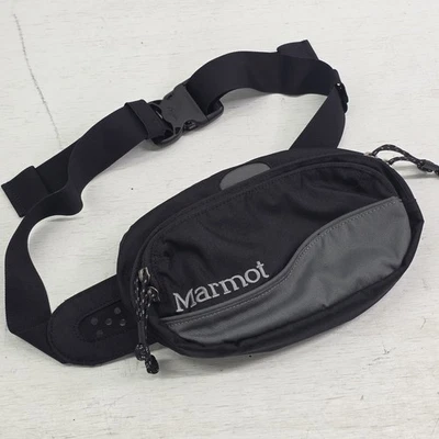 Marmot Kompressor Waist Fanny Pack Multi Pocket Zip Bag Lumbar Black Gray EUC - Image 1 of 4