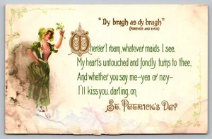 Postkarte St. Patricks Day Spruch Dy Bragh als Dy Bragh für immer und ewig - Bild 1 von 2