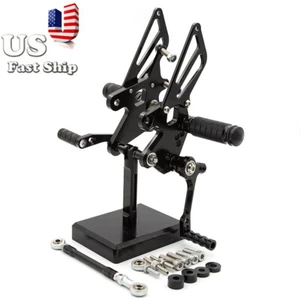 Fit Kawasaki CNC Racing Rearset Foot Pegs Footpeg Pedal NINJA 250 2008-2012 2011 - Foto 1 di 11