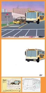 DILBERT Animation Cel: "Nobel Prize Winners' Picnic Bus"  w/Glossy BG +Extras - Picture 1 of 5