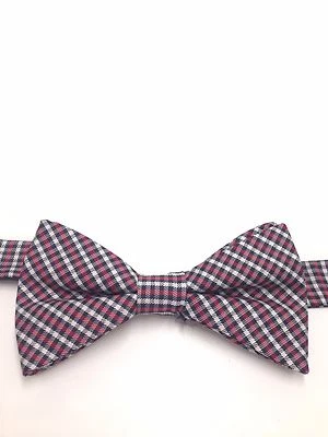 $125 Tommy Hilfiger Hombres Pajarita a Cuadros Rojo Negro Blanco Vestido Ajustable Pajarita Foto 1 de 4