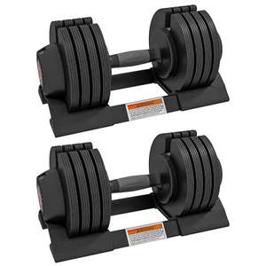 24kg Adjustable Dumbbells Set of 2 4-in-1 Weights Storage Tray Home Gym Fitness - Picture 1 of 12
