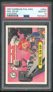 Garbage Pail Kids 10th Series #385a Phil 'Er Up PSA 10 GEM MINT Os10 Red Gang Bk - Picture 1 of 3
