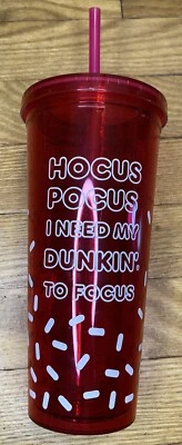Dunkin Donuts Cup Hocus Pocus Tumbler Red - Image 1 of 4