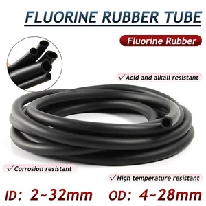 Fluorine Rubber Tube Fuel Hose Engine Petrol,Oil Line Fuel Pipe 2mm - 32mm Black - Picture 1 of 31