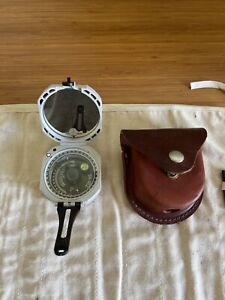 Vintage Brunton Transit Compass With Original Leather Carrying Case