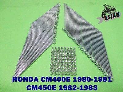 HONDA CM400E 1980-1981 CM450 82-83 F & R SPOKE SET "CHROME NIPPLES"   [as1278] - Изображение 1 из 4
