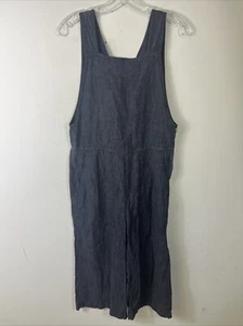 Mono Eileen Fisher Delave Sin Mangas Recortado Azul Lino Orgánico Mediano - Imagen 1 de 7