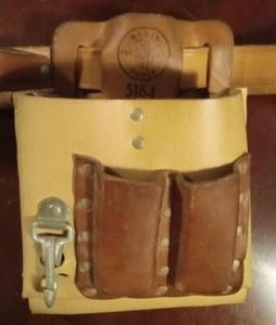 Klein Tools #5164 8 Pocket Leather Slotted Tool Pouch With Belt - Picture 1 of 3
