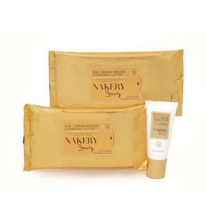 Nakery Skip the Line Wrinkle Eraser & Serum Infused 60 Cloths Set not sealed - Picture 1 of 12