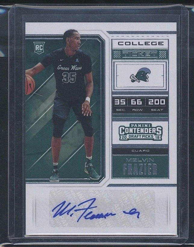 MELVIN FRAZIER 2018 Panini Contenders College Ticket Autograph Rookie RC Tulane  - Image 1 of 1
