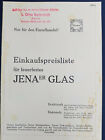 Jenaer Glas Preisliste Katalog 1936 Wagenfeld Sintrax Milch Kakao Punsch Durax