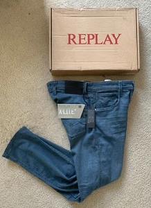 Replay Men's ANBASS XLITE PLUS Jeans, W32 L30, New with Tags, M914Y, Medium Grey - Picture 1 of 11