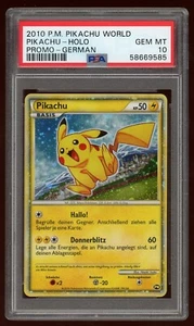 2010 POKEMON PIKACHU WORLD PROMO GERMAN PIKACHU-HOLO PSA 10 - Picture 1 of 2