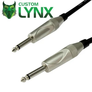 Custom Lynx Guitar Cable. Mono Jack Lead. 1/4" 6.35mm Plug. Instrument Patch PRO - Picture 1 of 11