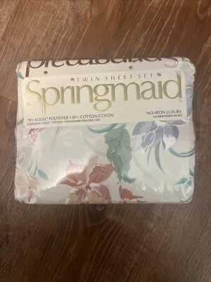 New Vintage Springmaid Twin Sheet Set No Iron Luxury Valerie 39X76In - Image 1 of 4