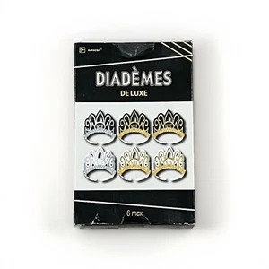 Dazzling Black, Silver, Gold New Years Paper Tiaras Pack Of 6 Party - Picture 1 of 1