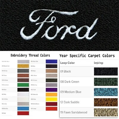 Alfombrillas Ford Pinto personalizadas con logotipo Ford Script de 4 piezas ACC 1971-1973 Foto 1 de 4