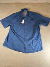Eddie Bauer Tech Woven Shirt Short Sleeve Blue Fishing Shirt Men XL Vented NWT