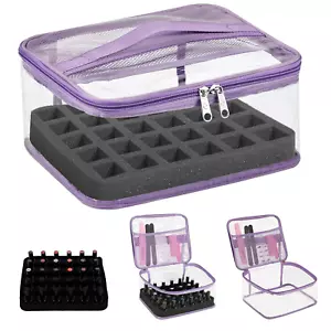 Nail Polish Organizer Bag Holds 30 Bottles (15Ml/0.5 Fl.Oz) Portable Supplies Or - Picture 1 of 12