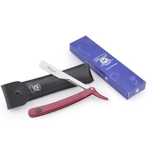 Professionelles Friseur-Halsrasiermesser für Salon, mit Ledertasche - Bild 1 von 5