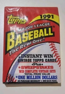 1991 Topps Baseball Vintage Wax Pack Unopened Factory Sealed - Picture 1 of 1