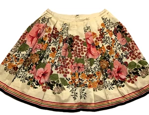Romantic Floral Skirt Womens Size 6 Pleated A-Line Chic Knee Length Old Navy - Picture 1 of 4