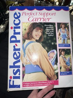 Vintage Fisher Price Deluxe Perfect Support Carrier 1995 Multicolor Baby Sling - Image 1 of 2