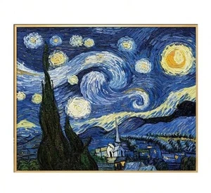 Van High Starry Sky Famous Painting DIY Embroidery Cross Stitch Kit - Picture 1 of 8