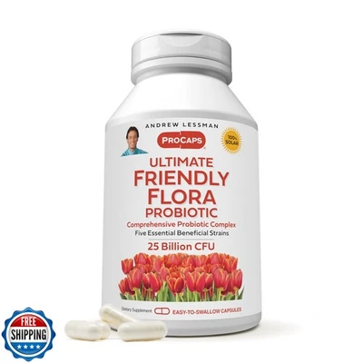 ANDREW LESSMAN Ultimate Friendly Flora Probiotic 120 Capsules - 25 Billion CF - Image 1 of 4