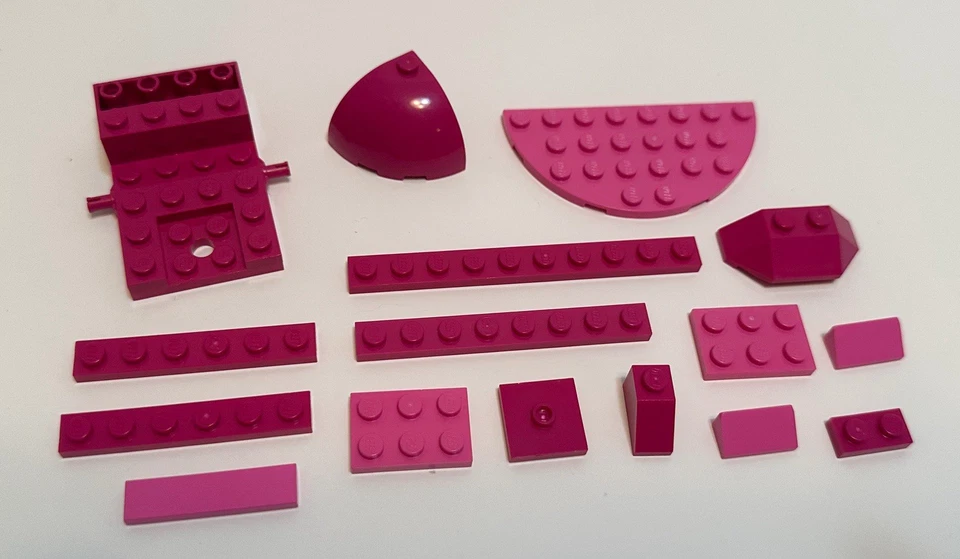 Lego Bricks Parts - Different Shades Of Pink  - 16 Pieces - Image 1 of 1