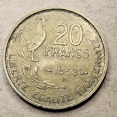 Francia 20 Francos - 1953 B - Moneda Aluminio Bronce - KM# 917.2 - Francesa Foto 1 de 2