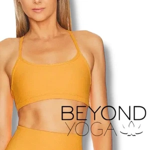 Beyond Yoga SpaceDye Slim Racerback Tank Sports Bra Mango Pop sz L - Picture 1 of 7