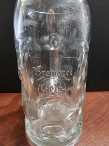 Brauerei Lindau  1 Liter Dimpled Glass Beer Stein Mug - Picture 1 of 5