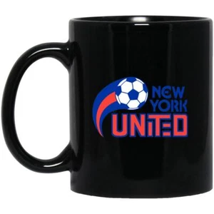 New York United Mug 11 oz. Black Ceramic | ASL Soccer Team - Picture 1 of 1