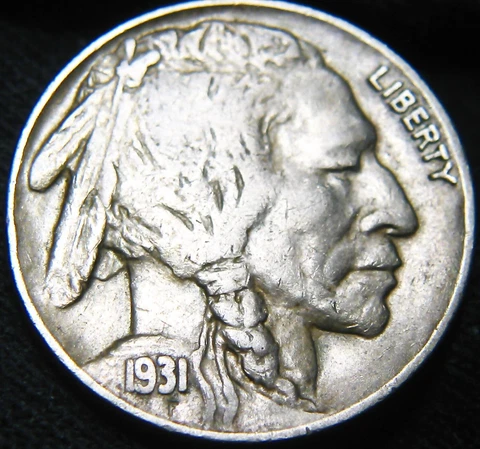 Original Sharp Date 1931-S BUFFALO NICKEL 5¢ FREE SHIPPING!! JK80IS Cover