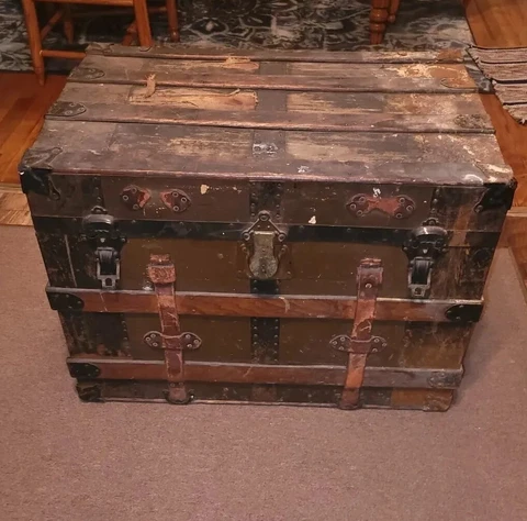 Antique Steamer Trunk Cover
