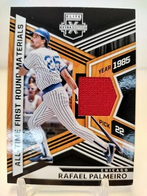 RAFAEL PALMEIRO JERSEY A-T First Round Materials 2021 Panini Elite Extra Edition - Image 1 of 2